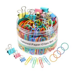 Office Paper Clips, Binder Clips and Rubber Bands 300 Pcs