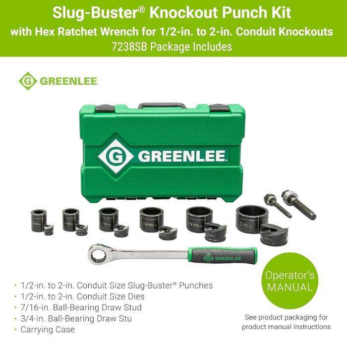 Greenlee 7238SB Slug-Buster Knockout Punch Kit - Image 2