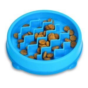 Catstages Kitty Slow Feeder Cat Bowl, Blue