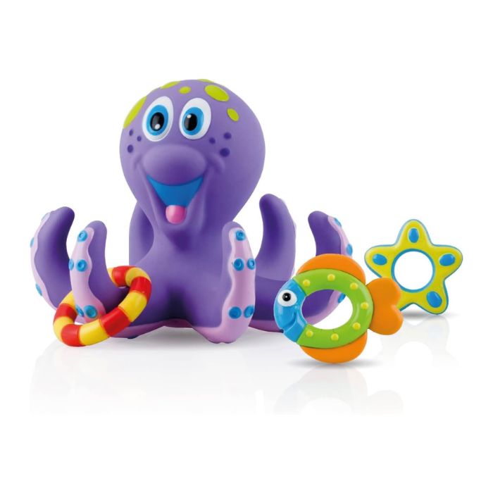 Nuby Floating Octopus Toy with 3 Hoopla Rings - Image 2