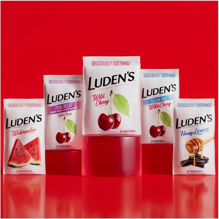 Luden's Wild Cherry Throat Drops Delicious Soothing - Image 2