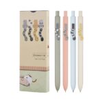 UIXJODO Cat Pens, 4 Pcs 0.5mm Cute Kawaii Pens Black Ink
