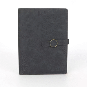 Black Lined Leather Journal Notebook