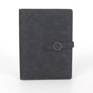 Black Lined Leather Journal Notebook